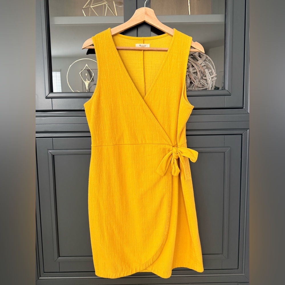 Madewell Mustard Faux Wrap Dress